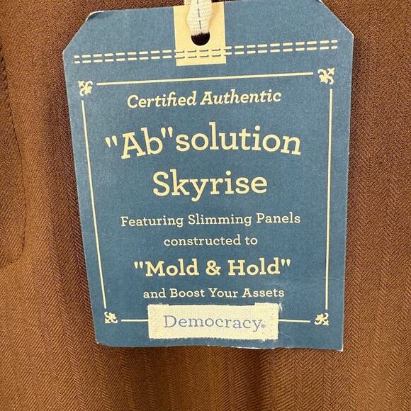 Democracy Ab-Solution Sky rise Pants Women 6 Brown Stretch Dress Trouser NWT $88 - Picture 6 of 7